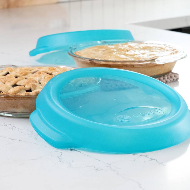 Libbey Bakers Premium Glass Pie Dish Set of 2 with Lids