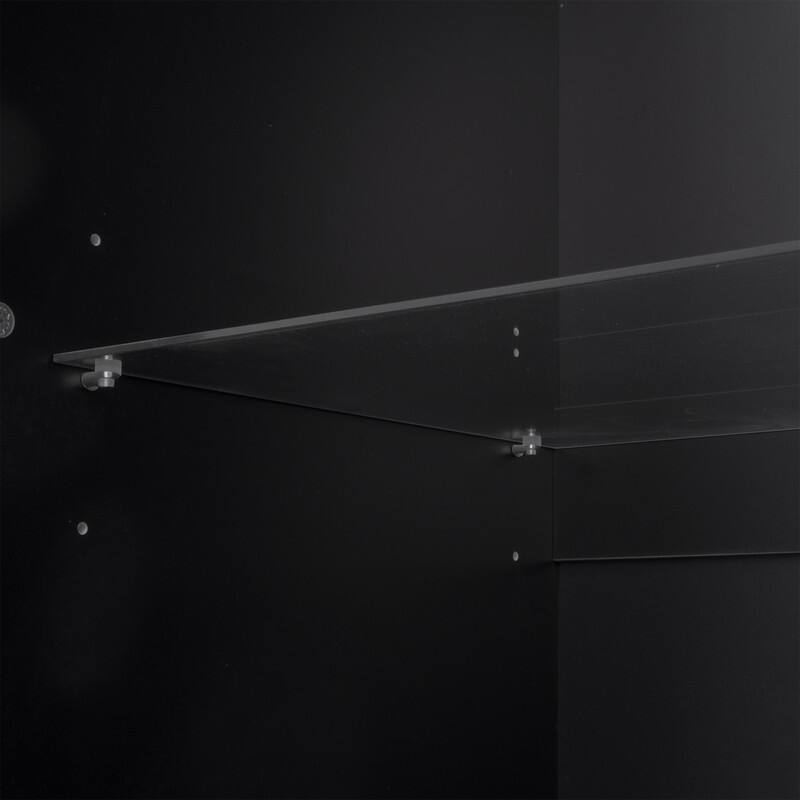 Modern 128.2" Wall Unit Entertainment Center for TVs up to 80", TV Stand Media Console with Bookshelves and Glass Cabinets