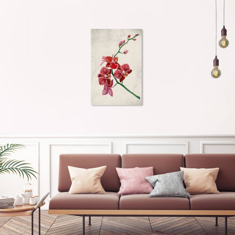 Wynwood Studio Canvas Floral and Botanical Blossoming Branch Red and Cream White Traditional Wall Art Canvas Print - Red, White - 30 x 20