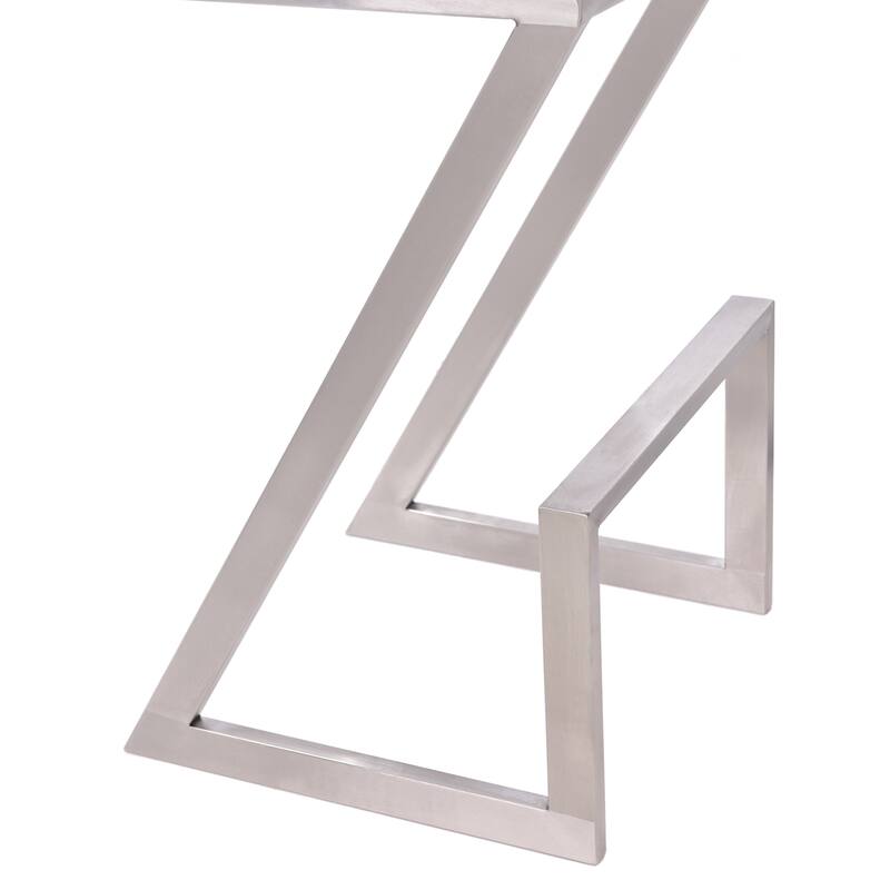 Armen Living Atlantis 30-inch Backless Bar Stool in Metal and Faux Leather