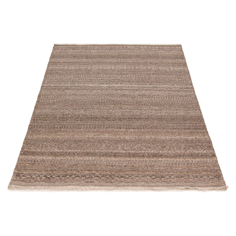 ECARPETGALLERY Hand-knotted Tangier Taupe Wool Rug - 5'3 x 7'10
