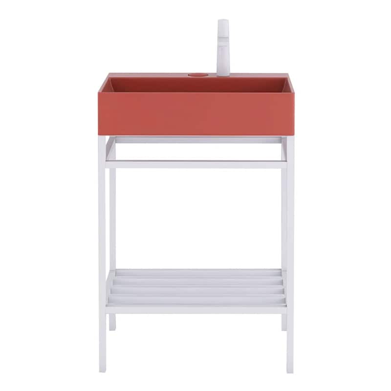 24" Freestanding Bathroom Vanity with Ceramic Sink - 23.62'' x13.98'' x 33.46''
