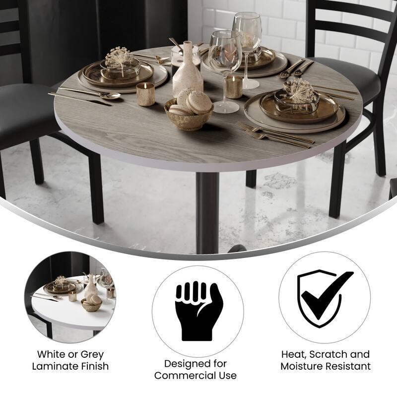 36" Round Table Top with Reversible Laminate Top