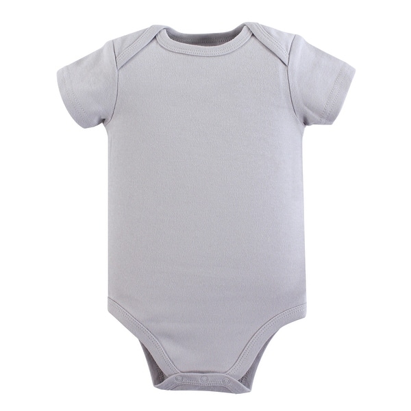 slide 1 of 1, Luvable Friends Cotton Bodysuits 1pk, Gray 0-3 Months - Gray Short-Sleeve