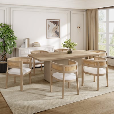 Christopher Knight Home - Veridian Rubberwood Upholstered 7 Piece Dining Set