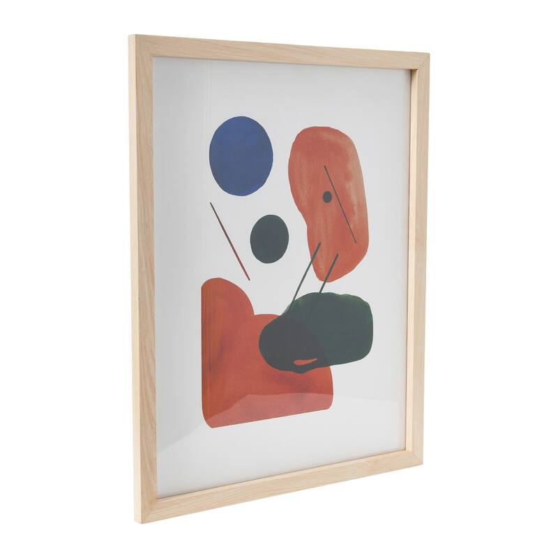 Abstract Geometric Print with Solid Wood Frame and Glass Cover