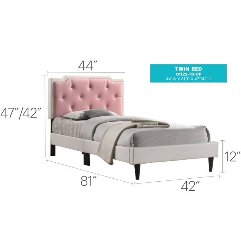 Twin Bed Frame White - Modern Boho Design, Sturdy Metal Platform Bed, Easy Assembly