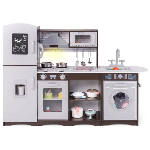 slide 2 of 11, Costway Kids Kitchen Playset with Realistic Lights & Sounds Ice Maker - Coffee - See Details Coffee - See Details