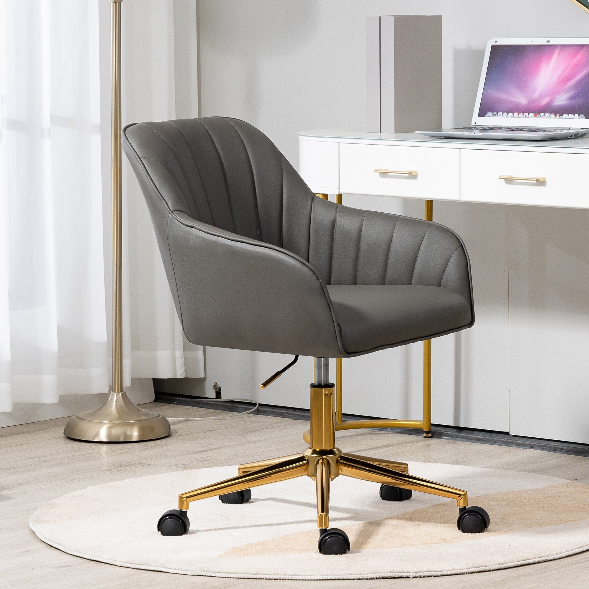 High Quality Genuine Leather Office Chair with Adjustable 360掳 Swivel Height