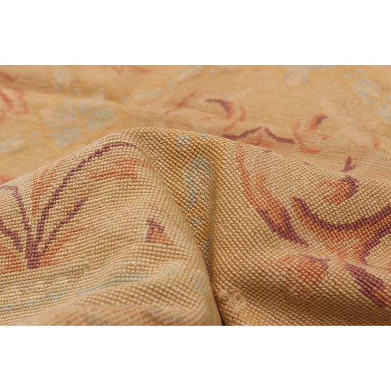 ECARPETGALLERY Flat-Weave Dynasty Beige, Tan Wool Tapestry Kilim - 7'7 x 9'6