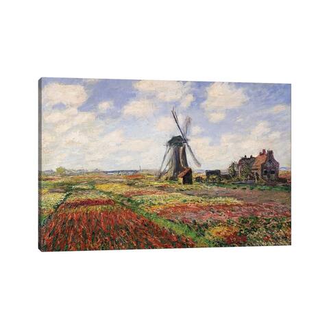 iCanvas "Tulip Fields with the Rijnsburg Windmill, 1886" by Claude Monet Canvas Print