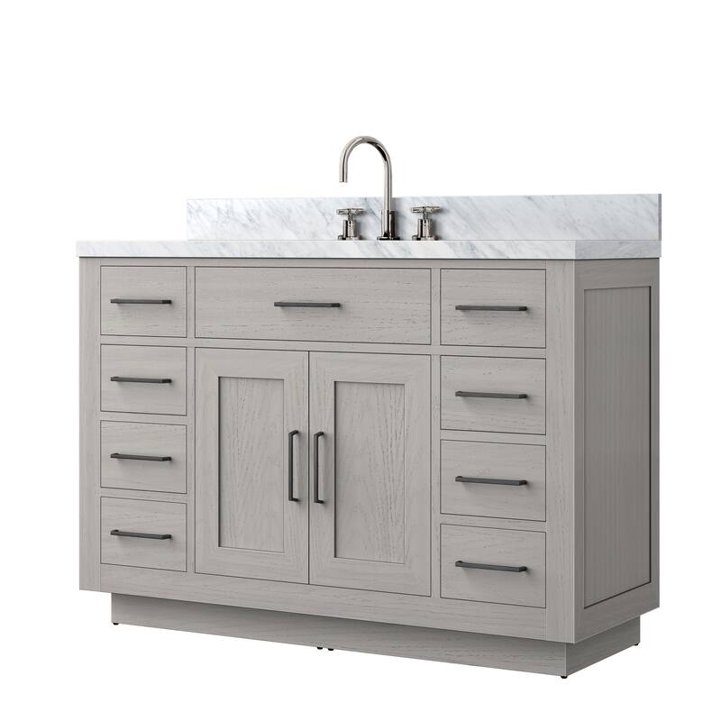 Abbey Bath Vanity with Carrara Marble Top, Sink and Faucet