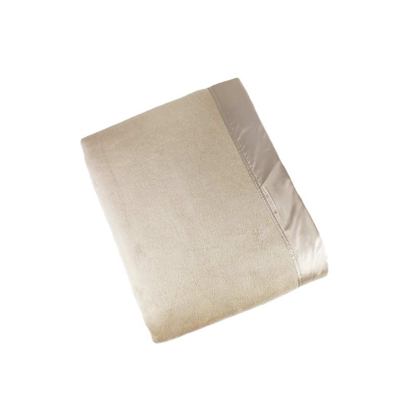 Plaza Collection Pure Silk Throw and Blanket - King With Silk Border - Taupe