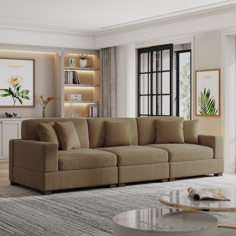 Modern Oversized Modular Sectional Sofa Set With Pillows