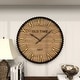 preview thumbnail 10 of 15, Brown Wooden Decorative Wall Clock with Gold Accents