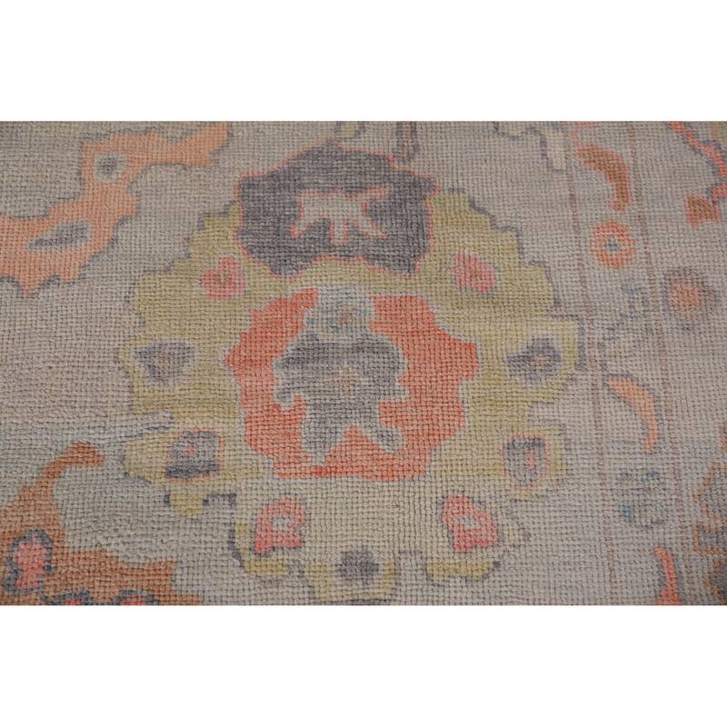 Hand Knotted Oriental 100% Wool Carpet Transitional All-Over Beige & Ivories Oushak Area Rug - 11' 9'' X 9' 4''
