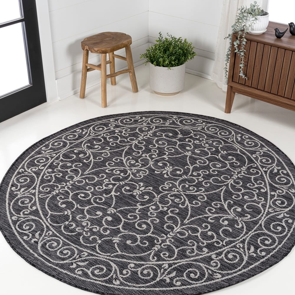 JONATHAN Y Filigree Textured Weave Indoor/Outdoor Area Rug