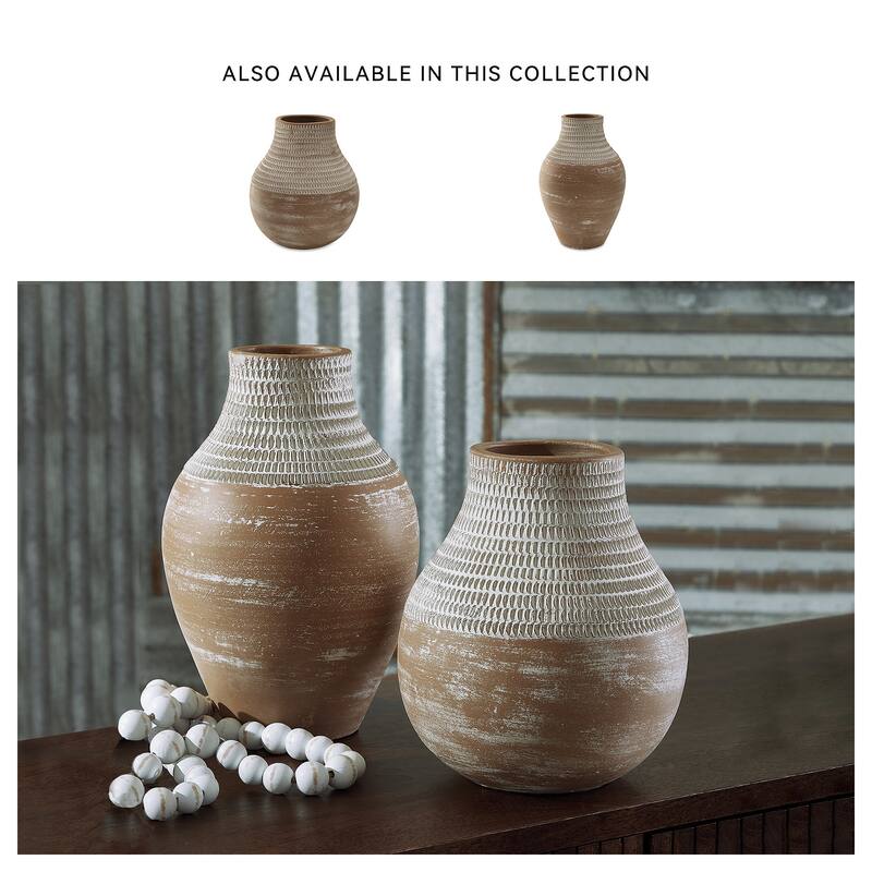 Signature Design by Ashley Reclove Distressed White Vase