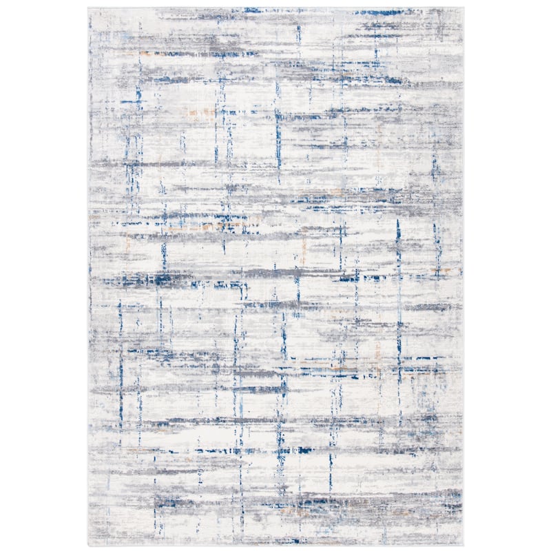 SAFAVIEH Amelia Machtelt Modern Abstract Rug - 6'7" Square - Grey/Blue