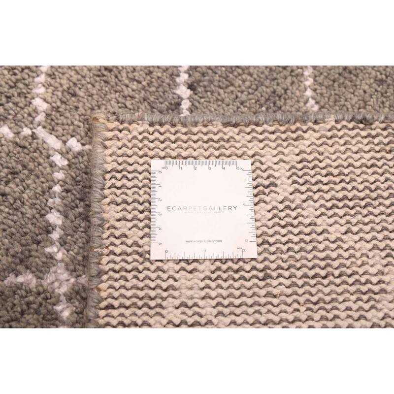 ECARPETGALLERY Hand-knotted Tangier Grey Viscose, Wool Rug - 5'3 x 7'6