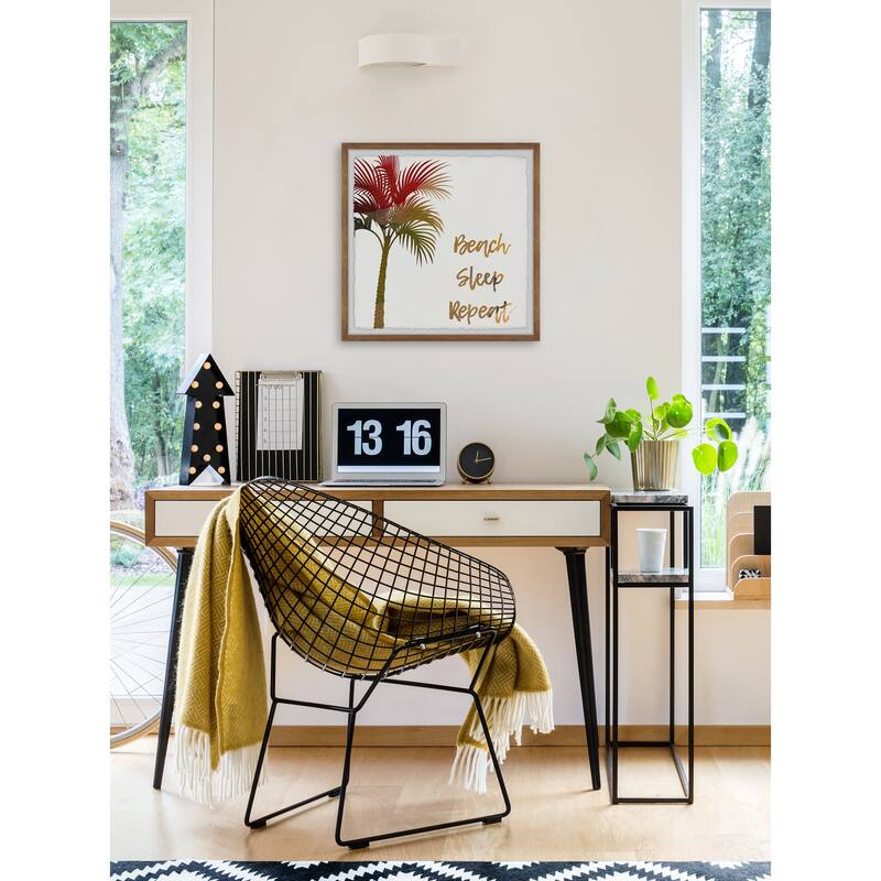 Beach Sleep Repeat II Framed Wall Art, Coastal Serenity - Tranquil Ocean-Inspired Wall Décor