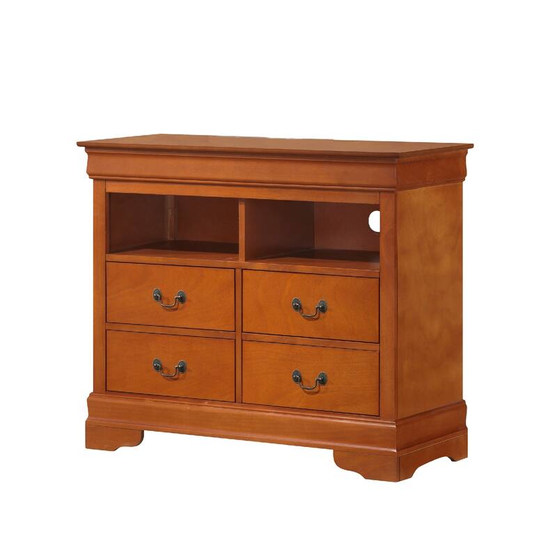 Wooden TV Media Chest with 4 Drawers - 42" - Brown