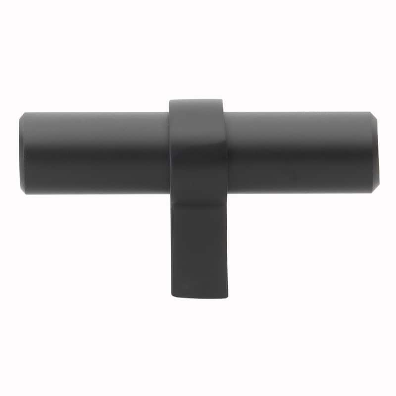 GlideRite 10-Pack 2-1/4-inch Solid Steel Euro Cabinet T-Knob Black