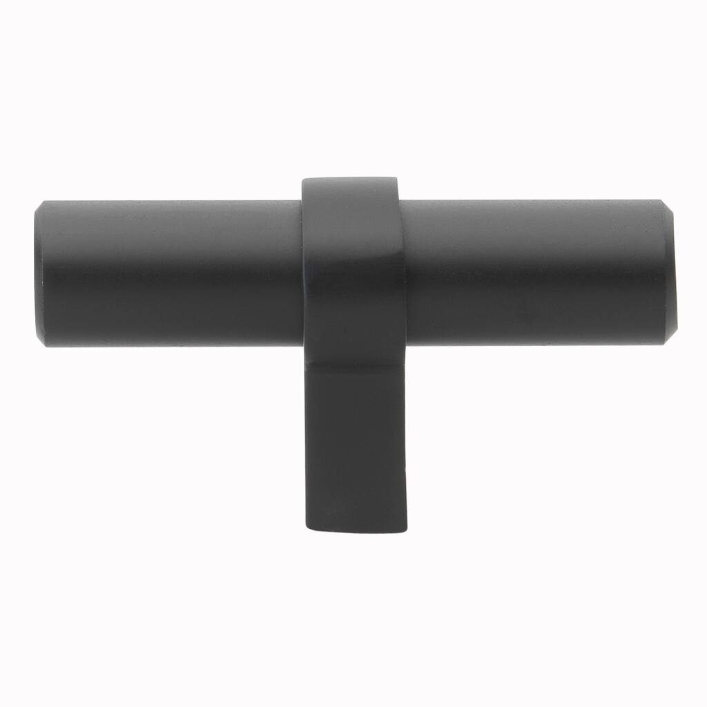 GlideRite 10-Pack 2-1/4-inch Solid Steel Euro Cabinet T-Knob Black
