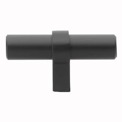 GlideRite 5-Pack 2-1/4-inch Solid Steel Euro Cabinet T-Knob Black