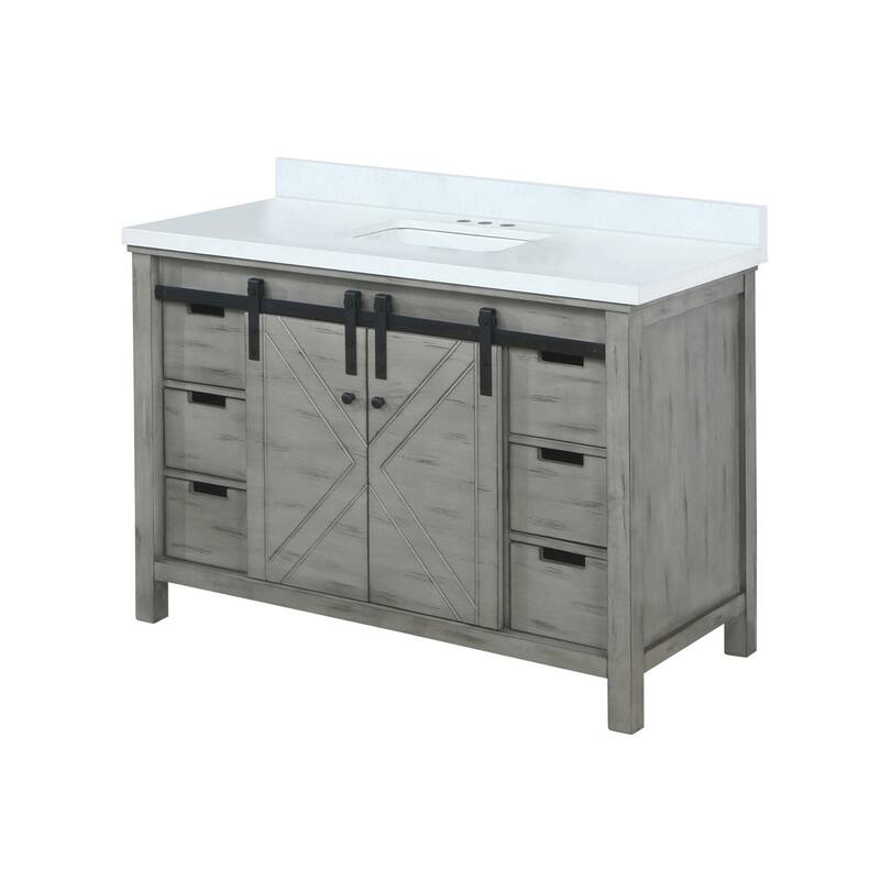 Marsyas Bath Vanity and White Quartz Countertop