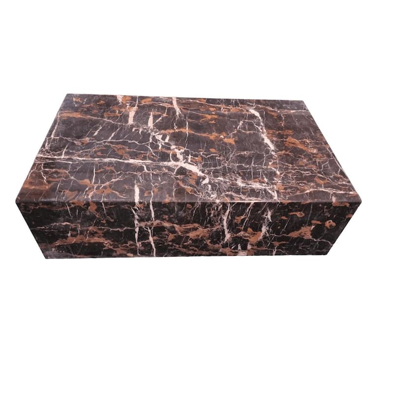 BETACH Genuine Marble Block Coffee Table - Portoro Marble