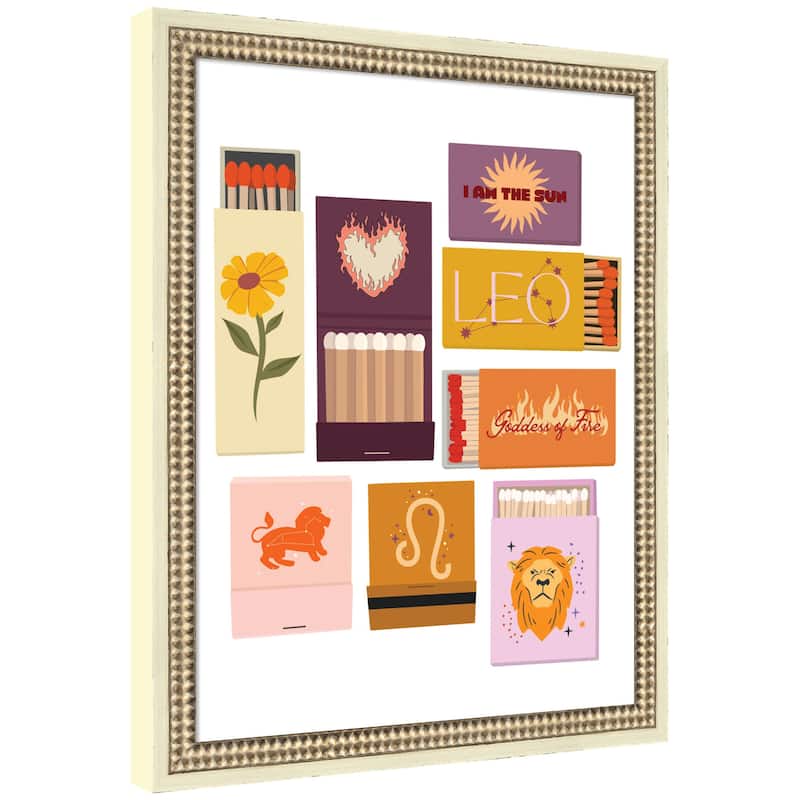 Kate and Laurel Leo Matchbooks 14x18 FC by Megan Ryan Framed Wall Art Print