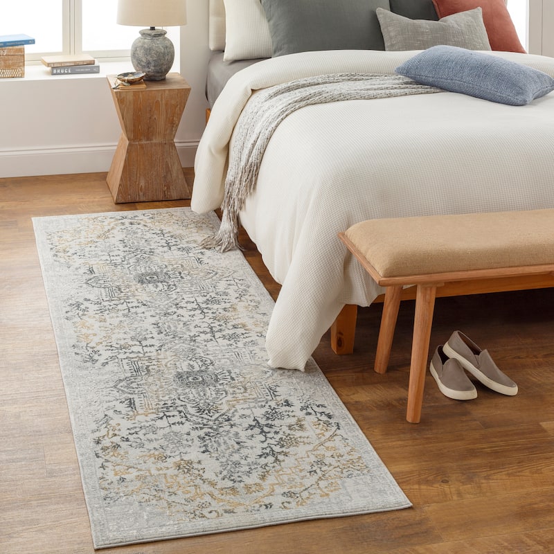 Artistic Weavers Keitha Medallion Area Rug - 2' 7" x 7' 7" - Yellow