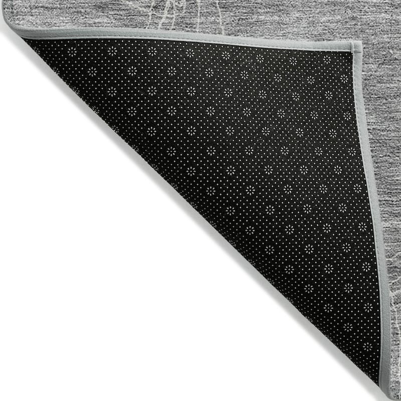 Machine Washable Indoor/ Outdoor Abstract Contemporary Chantille Rug