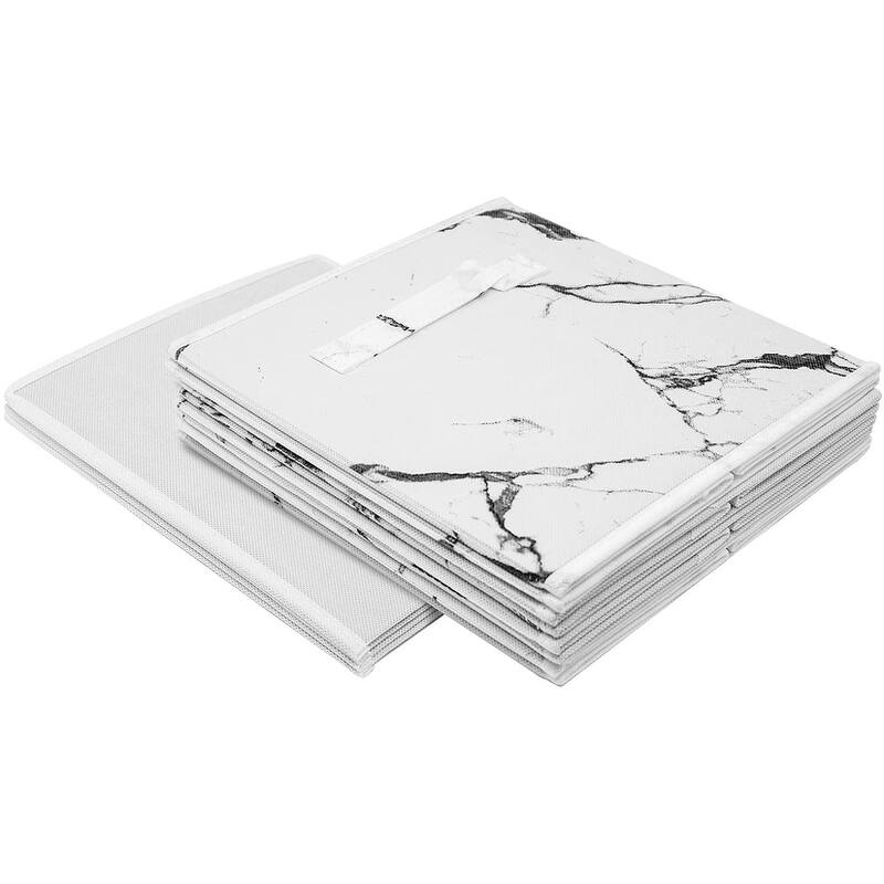 Collapsible Storage Cube - Four Pack - Marble White