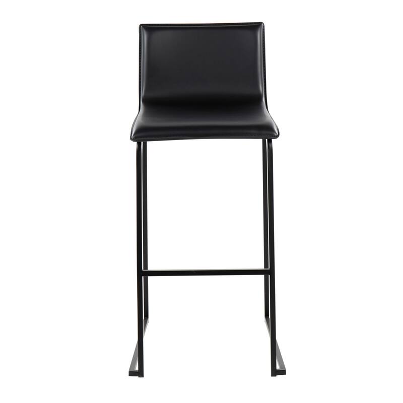 Silver Orchid Mara Upholstered Bar Stool - Set of 2 - Black/Black