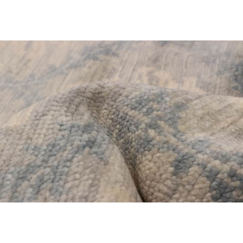 ECARPETGALLERY Hand-knotted Mystique Light Grey Wool Rug - 6' x 8' 11"