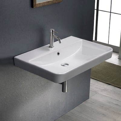 Nameeks CeraStyle 079600-U-One Hole Noura 23-5/8" Rectangular Ceramic