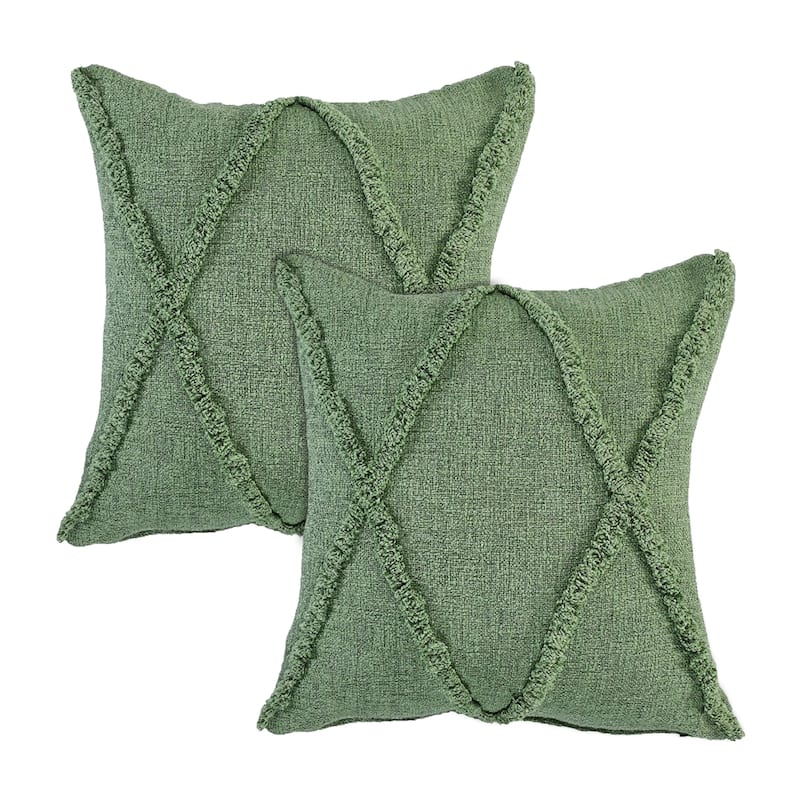 Sevita Flatwoven Cotton Throw Pillow, Set of 2 - Green