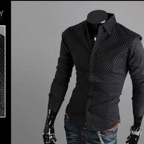 Shop Casual Fashion Classic Mens Long Sleeved Shirt Slim Shirt