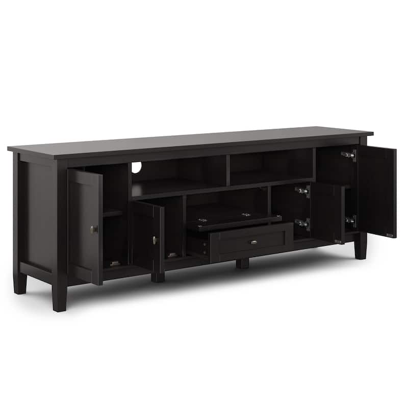 WYNDENHALL Norfolk SOLID WOOD 72 inch Wide TV Media Stand For TVs up to 80 inches - 72'' W x 17.5'' D x 26'' H