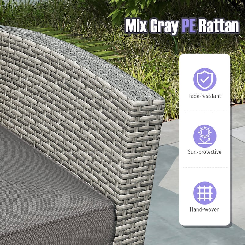4/8 PCS Patio Furniture Set Outdoor PE Wicker Conversation Bistro Set