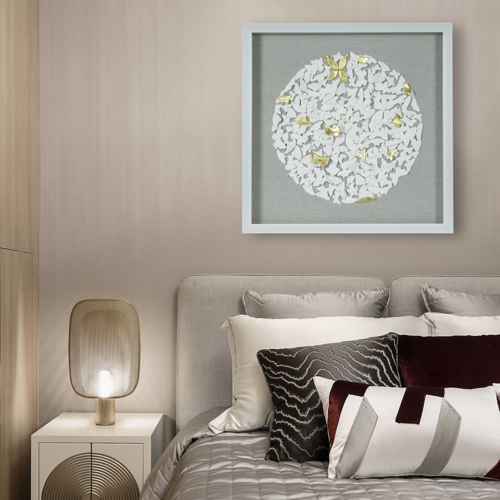 HUJI White Clay Silhouette Shadow Box Wall Decor