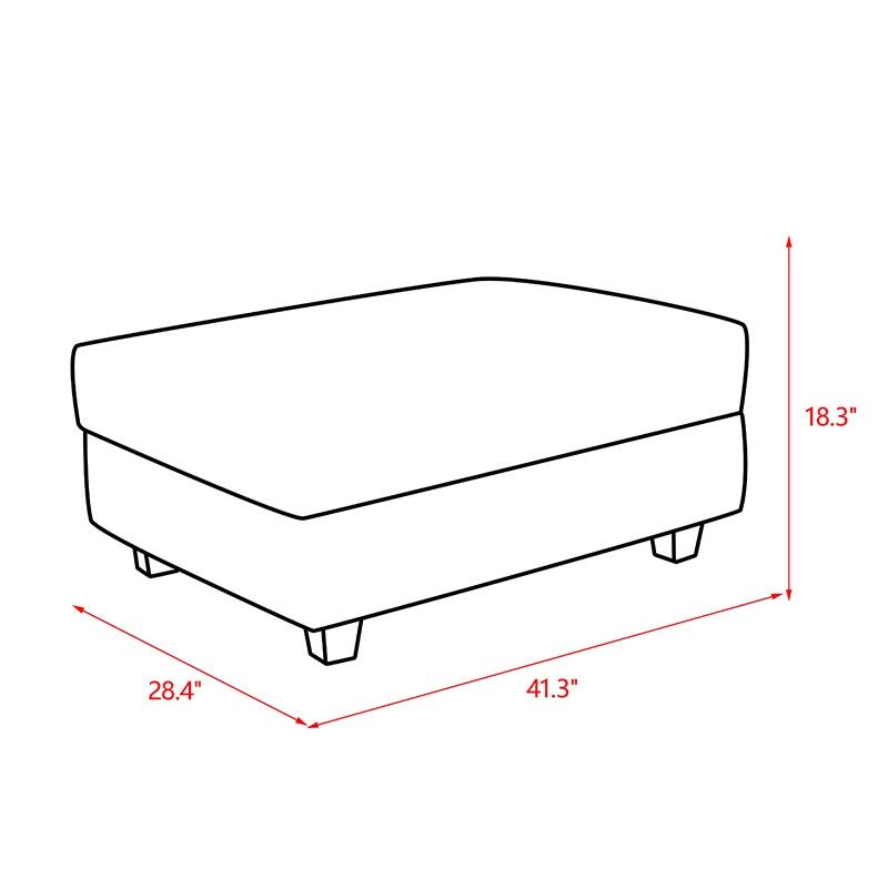 41" Wide Upholstered Ottoman With Storage