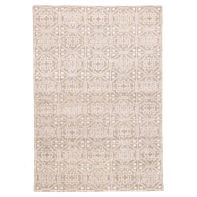 ECARPETGALLERY Hand-knotted Tangier Grey Silk, Wool Rug - 5'4 x 7'8