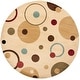 preview thumbnail 4 of 65, SAFAVIEH Porcello Masumah Modern Painterly Geometric Pattern Area Rug 7' x 7' Round - Ivory/Multi