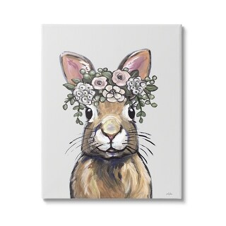 Stupell Spring Flowers Rabbit Blooms Canvas Wall Art by Lee Keller ...
