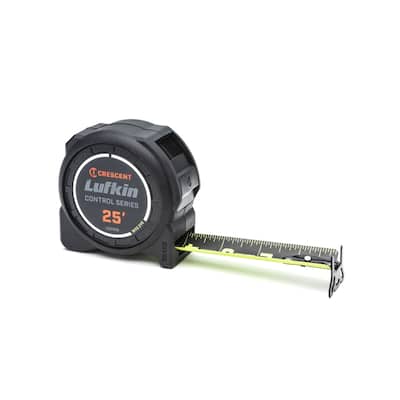 Crescent Lufkin 25 ft. L X 1-3/16 in. W Control Series Black Blade Tape Measure - 25 ft.