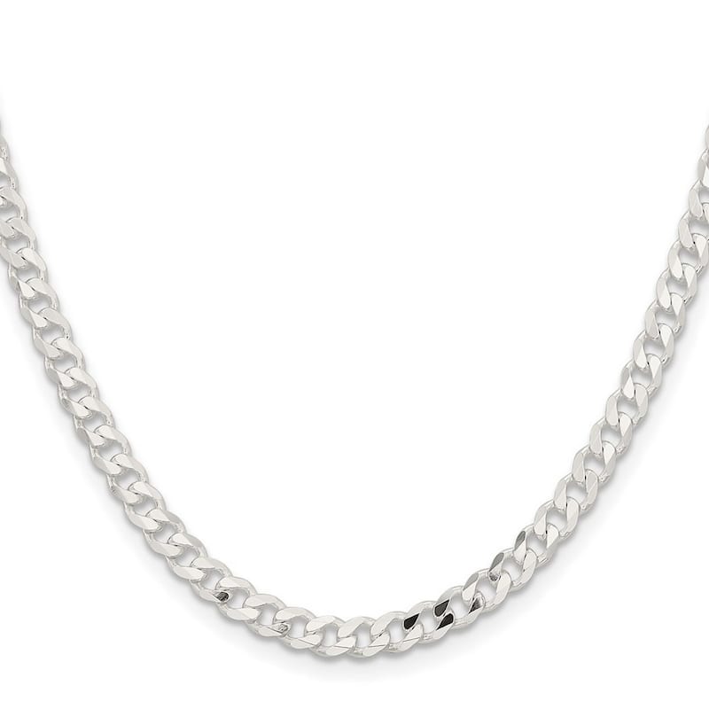 Curata 925 Sterling Silver 4.5mm Curb Chain Necklace for Men