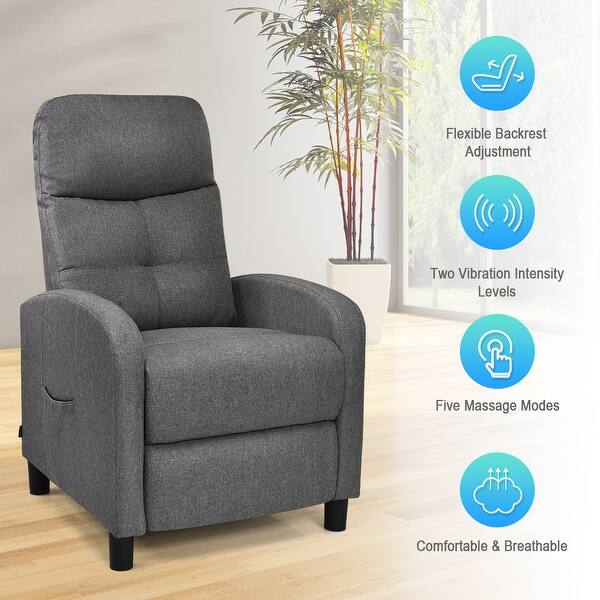 Shop Costway Massage Fabric Recliner Chair Single Sofa Home